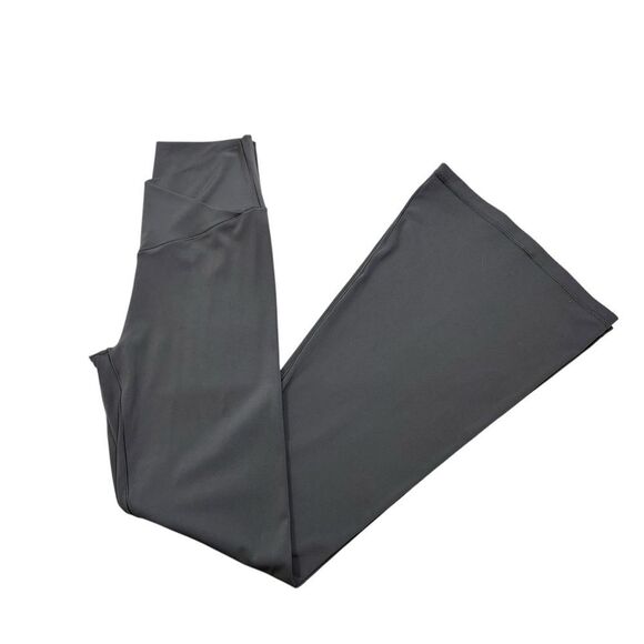 Ladies Aerie Offline Grey Wide Leg Asymmetrical Waistband Yoga Pants Size Large - Picture 1 of 9